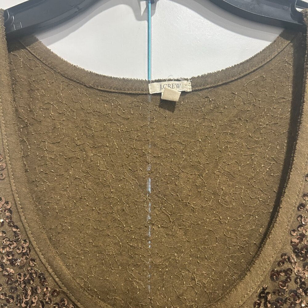 J Crew Bronze Drapey Sequins Tank Top Women’s Size XS - Picture 4 of 8